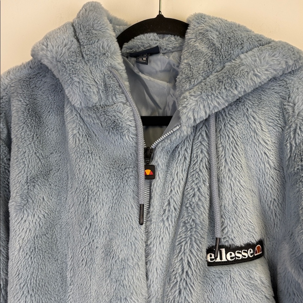 Ellesse Sky Blue Faux Fur Cozy Hoodie - Picture 4 of 10